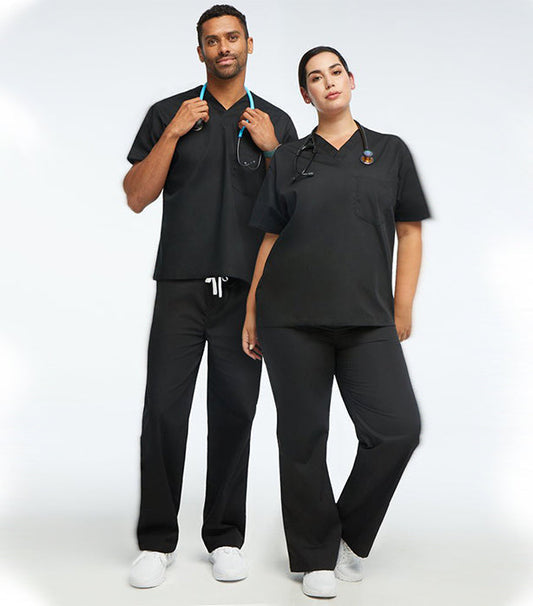 Poplin Unisex Scrub Set - 2 Pockets, Half Sleeves (1-Pocket Top & 1-Pocket Pant)