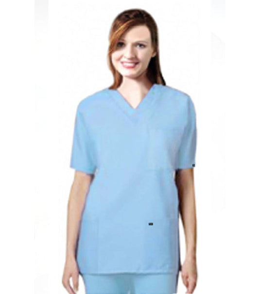 Poplin Unisex Scrub Set - 9 Pockets, Half Sleeves (3-Pocket Top & 6-Pocket Pant 2 Side 2 Cargo 1 Back 1 cell phone Pockets))