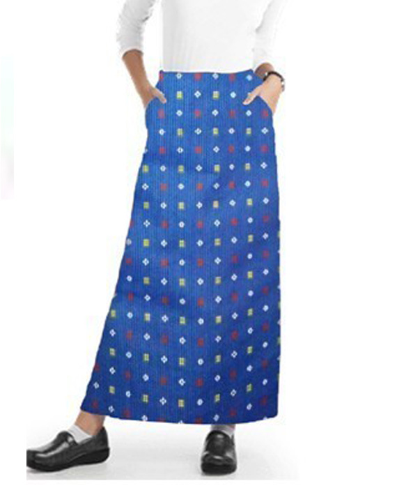 A Line Full Elastic Waistband Ladies Skirt in Shapes Print