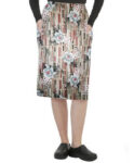 Cargo Pockets Ladies Skirt in Flower and Shapes Print