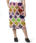 Cargo Pockets Ladies Skirt in Red Wheel Print