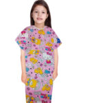 Children Printed Patient Gown Half Sleeve Back Open