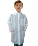 Kids Disposable Lab Coat 3 Pocket Full Sleeve With Front Plastic