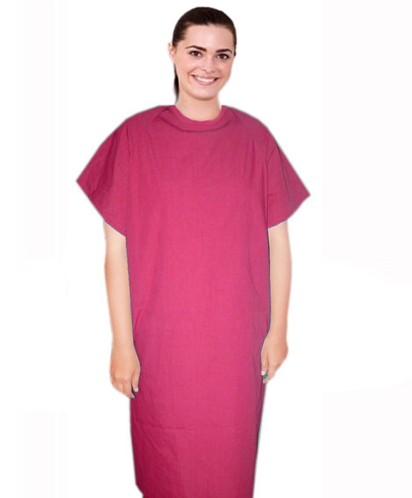 Microfiber Patient Gown Back Open Half Sleeve