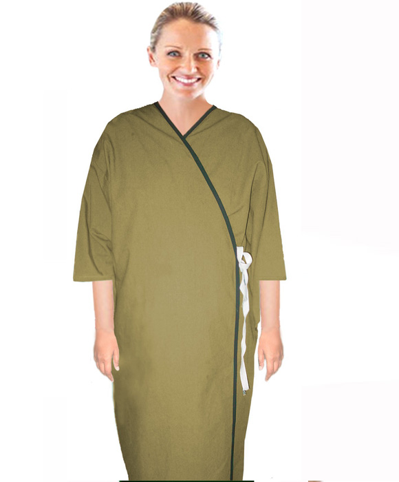 Microfiber Patient Gown Front Open Half Sleeve With Matchng