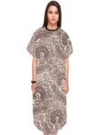 Patient Gown Half Sleeve Printed Back Open Brown Paisley Print With Black