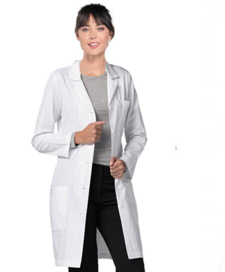 Poplin Labcoat Ladies Full Sleeve With Plastic Buttons 3 Pockets Solid