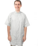 Poplin Labcoat Unisex Half Sleeve Snap Buttons With Covered Placket 3