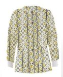 Printed Unisex Full Sleeve in Yellow Petal and Grey Print With Rib