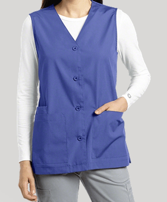 Scrub Jacket Vest (Sleeveless) 2 Pockets With Cell Phone