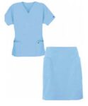 Scrub Skirt Set 4 Pocket Ladies Half Sleeves