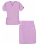 Scrub Skirt Set 4 Pocket Ladies Half Sleeves 2 Pocket Top 2 Pocket Skirt