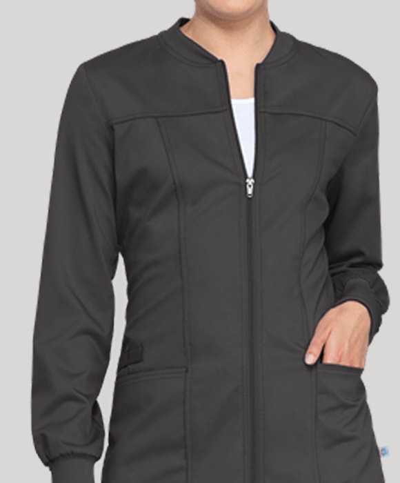 Stretchable Scrub Jacket With Front and Back Horizontal Vertical
