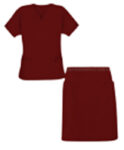Stretchable Scrub Skirt Set 4 Pocket Ladies Half Sleeves
