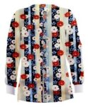 Unisex Full Sleeve in Red and Beige Flowers With Blue