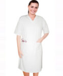 V Neck Half Sleeve Nursing Dress With Zip